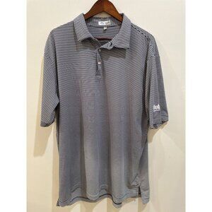 Peter Millar Men's XXL Striped Polo Shirt Summer Comfort Navy & White